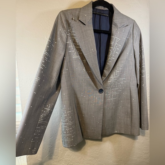 Richard Tyler Charcoal Blazer with Silver Accents - Picture 4 of 14